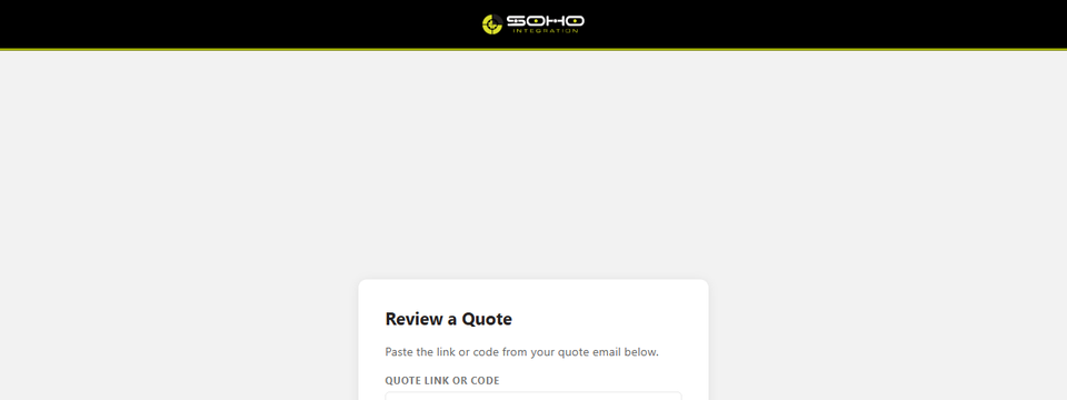 The approve.sohomsp.net landing page, with a field to paste a quote link or code